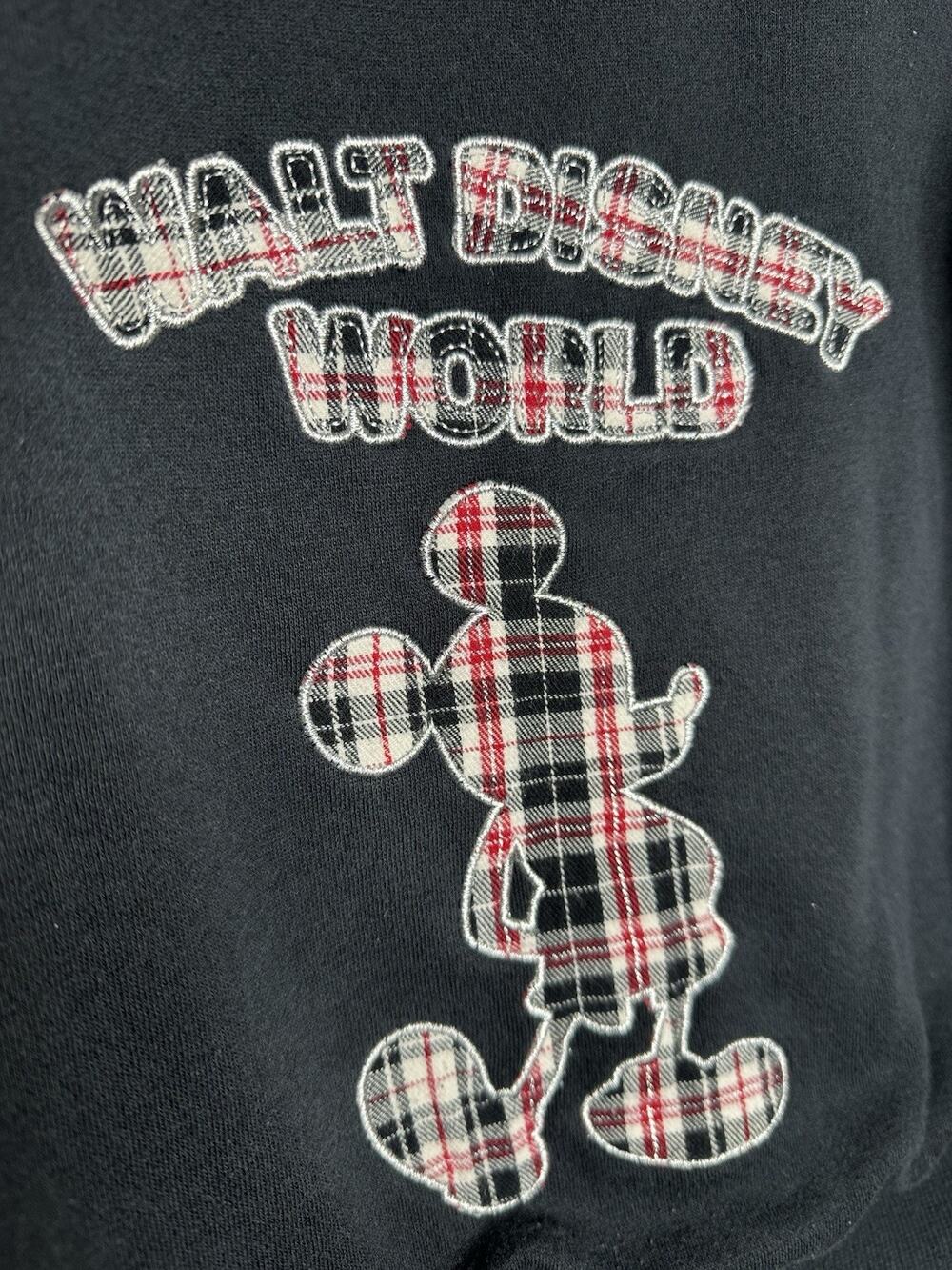 Walt Disney World Parks Full Zip Jacket Hoodie Med RARE Plaid Mickey Reversible